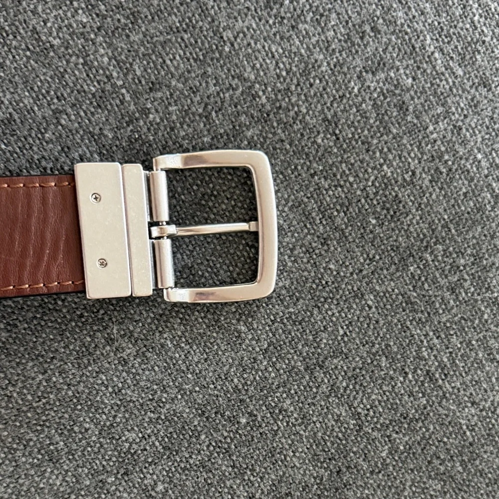 Ralph Lauren Reversible Black and Brown Leather Belt with Silver Buckle